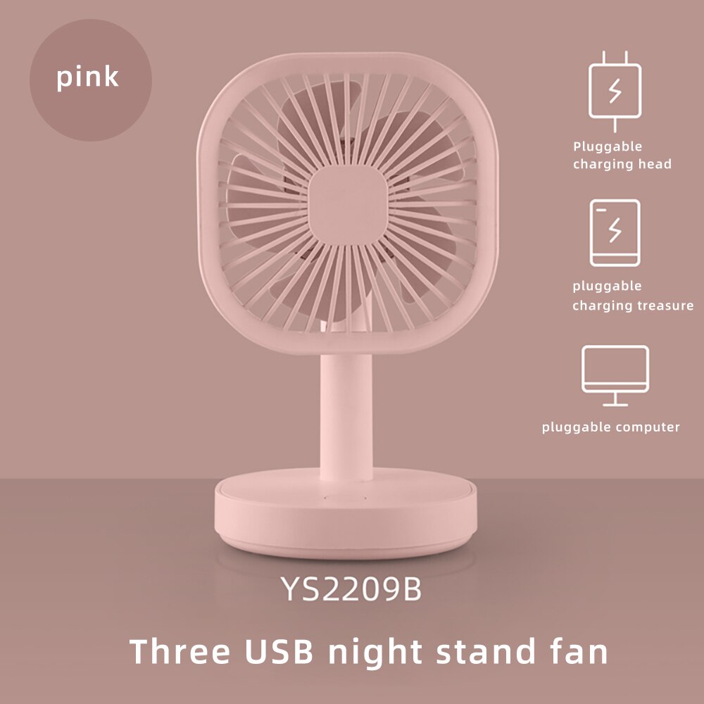 Summer mini Fan USB Charging with Led Night Light Desk Fan Portable ajustment small Fan Charging Office for Outdoor Travel Home: 06