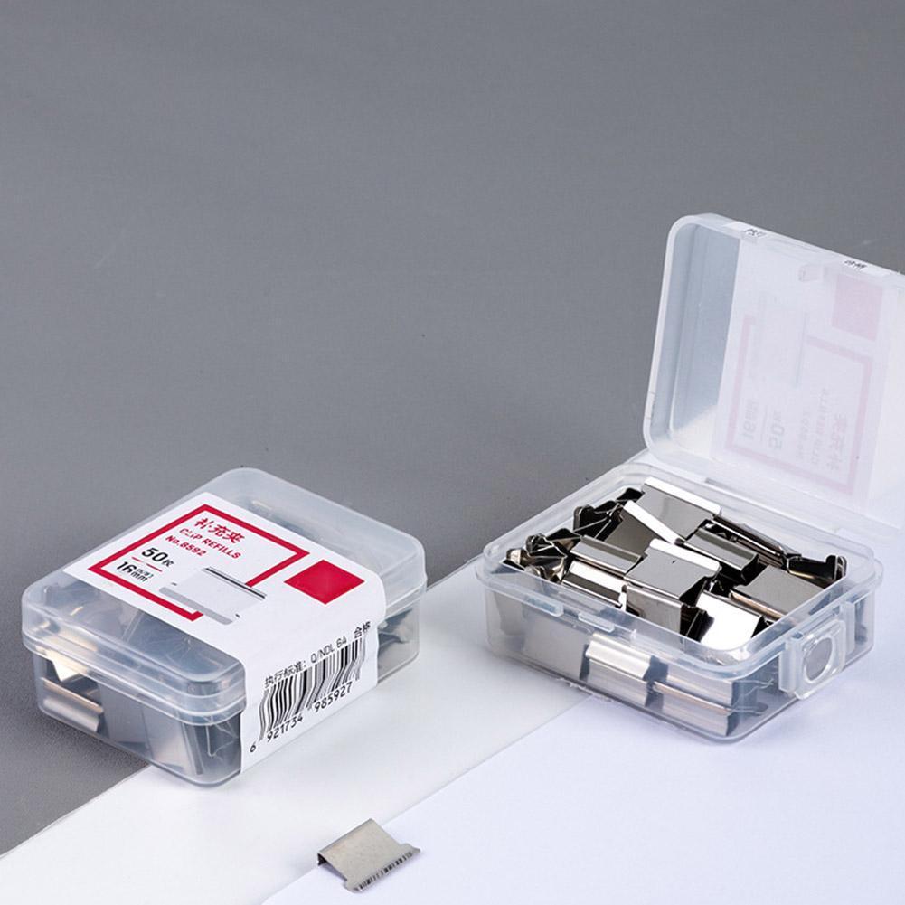 Clip Push Stapler Reusable Binding File Paper Clip Clamp Supplies Remover Binder Set School Folder Staple Push Office C U3r5
