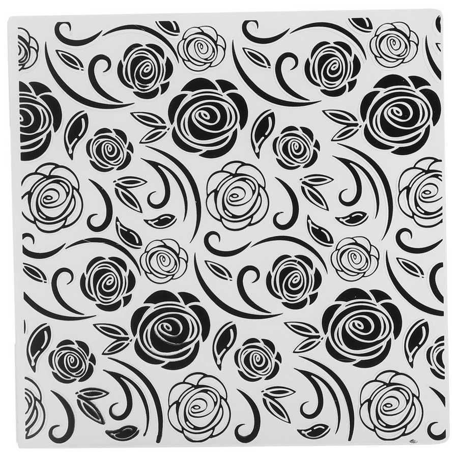 embossing 2Pcs EM200 Embossing Folder Rose Pattern DIY Plastic Embossed Template Paper Crafts embossing