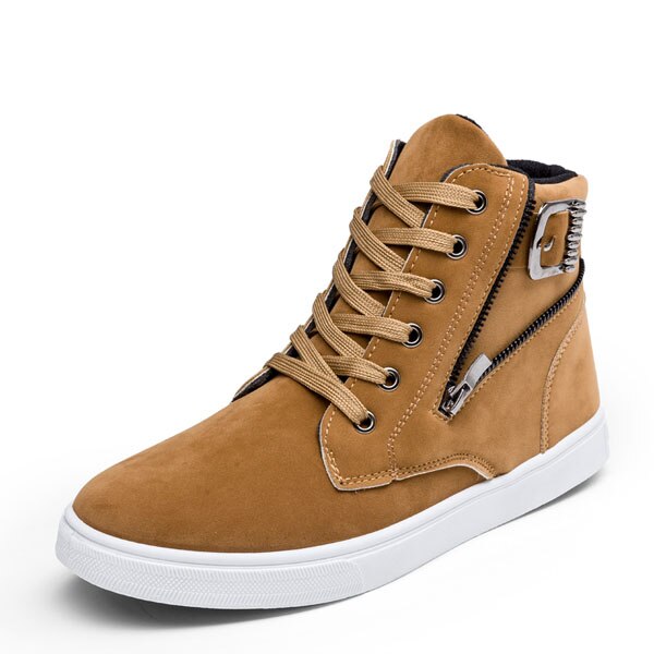 Mvp pojke män casual boots man höst ankel boots herr lägenheter casual höga toppar skor: Gul / 7