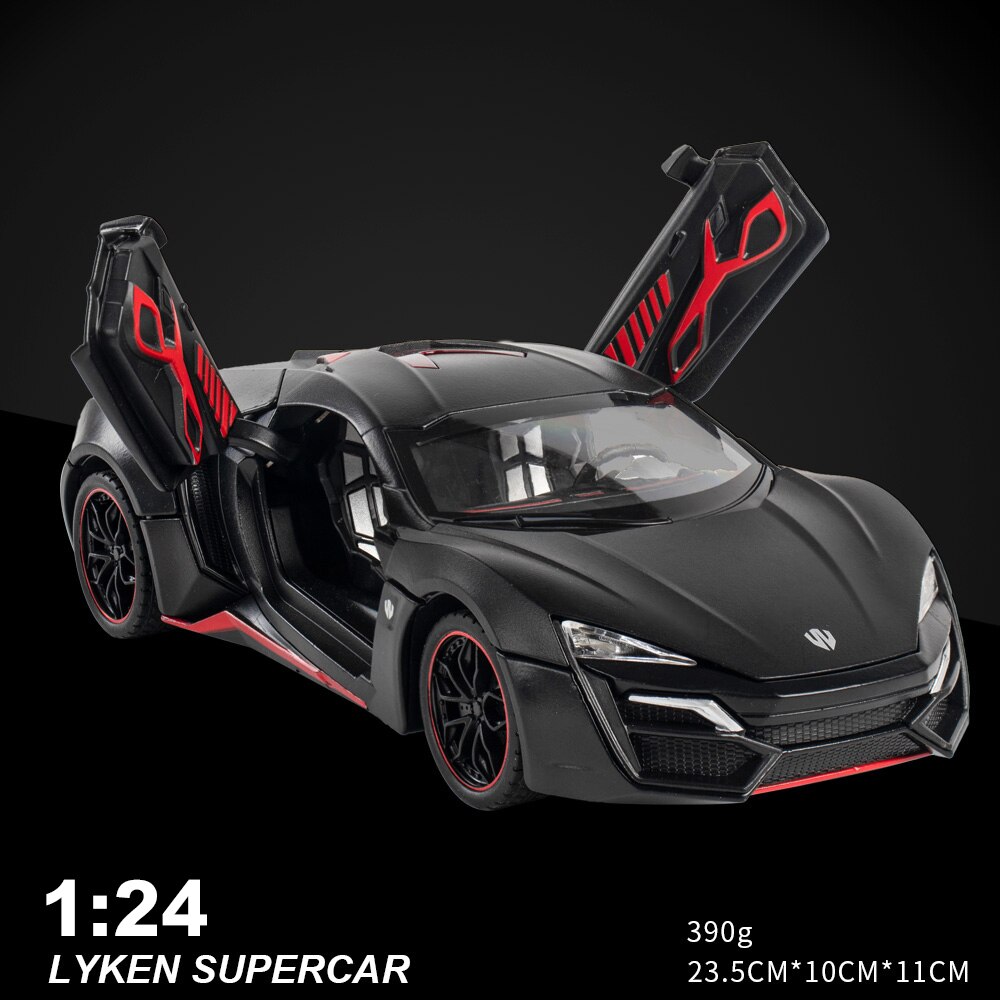 1:24 1:32 Lykan Hypersport In Lega Modello di Auto Giocattoli Pressofusi E Veicoli Auto giocattolo In Metallo Collezione Del Capretto Giocattoli Per Bambini Regali Veloce-Fast And Furious: Black no box