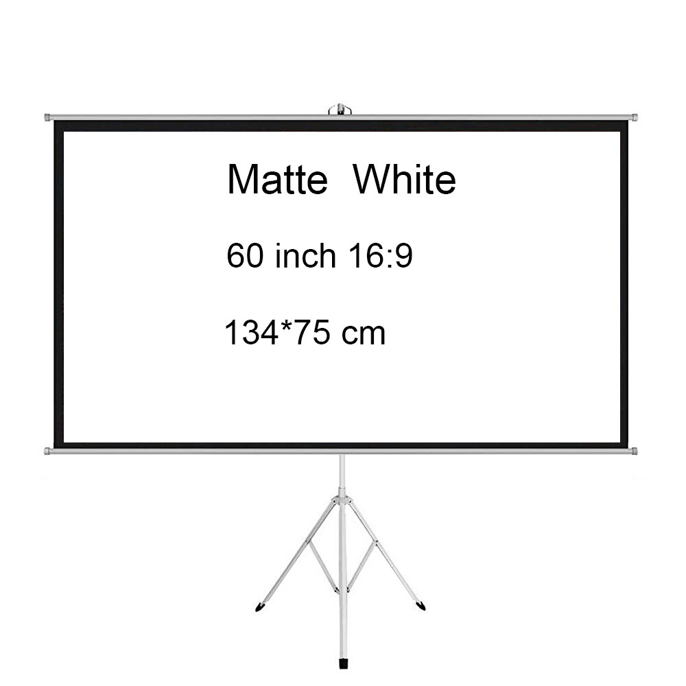 Projector Screen with Stand 60 inch - Indoor Outdoor Matt White Projection Screen 16:9 HD Premium Wrinkle-Free Tripod Screen