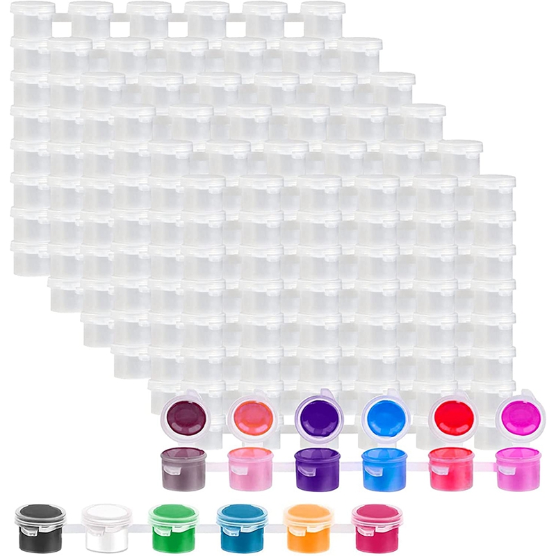 120 Strip 720 Pots 3Ml Empty Paint Strips,Paint Container Strips Cup Pots Clear Plastic Storage Containers For Classroom