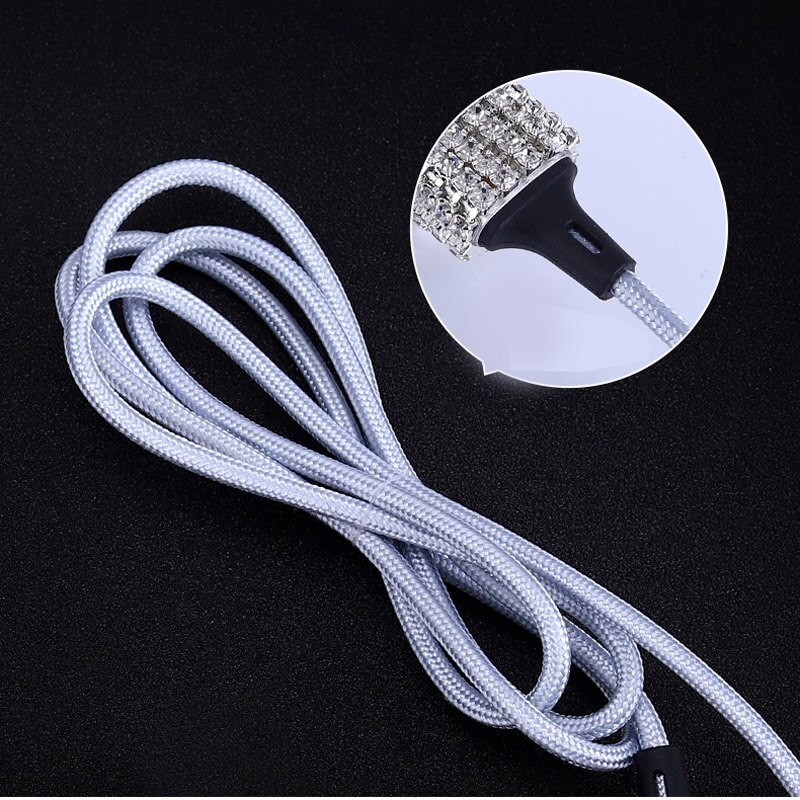 Diamond crystal 3 in 1 usb-kabel for iphone ladelader datakabel type c type-c mikro usb-kabel for samsung xiaomi wire