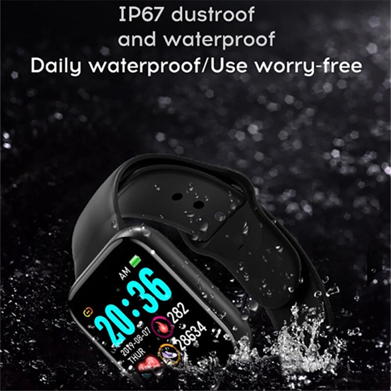 Y68 Bluetooth Slimme Horloges Mannen Waterdichte Sport Fitness Tracker Smart Armband Bloeddruk Hartslagmeter D20 Smartwatch