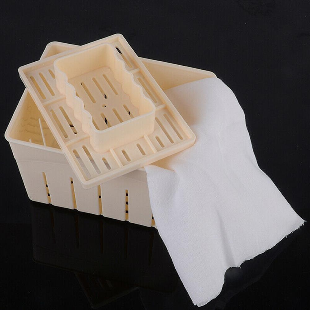 1 stk./sæt plastik tofu maker presseformesæt + osteklud soja diy presseform køkkenværktøj fødevarekvalitet pp