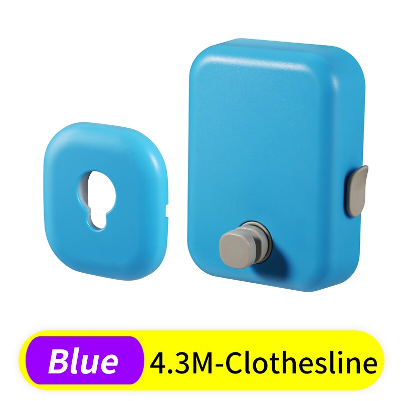 Retractable Clothesline Outdoor Indoor Balcony Clothes Drying Rack Rope Telescopic Stainless String Invisible Clothesline Dryer: Blue