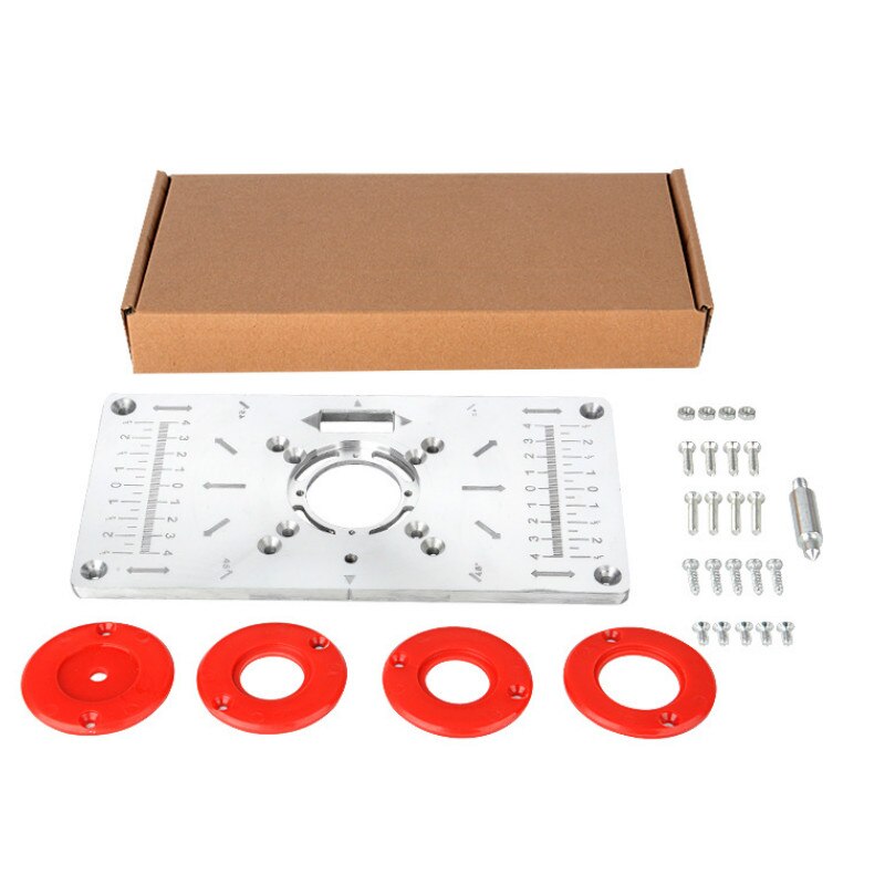 Aluminium Carpenty Router Table Insert Plate Multifunctional Woodworking Benches Carpenter Trimming Machine Engraving Board: Alloy Red