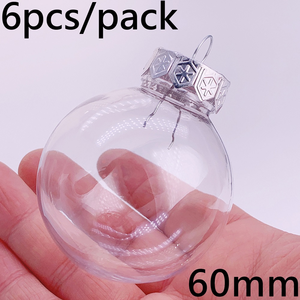 6 Stuks X Diy Shatterproof Transparant Huis Kerstversiering Kerstbal Ornament 115*60Mm Plastic Diamant