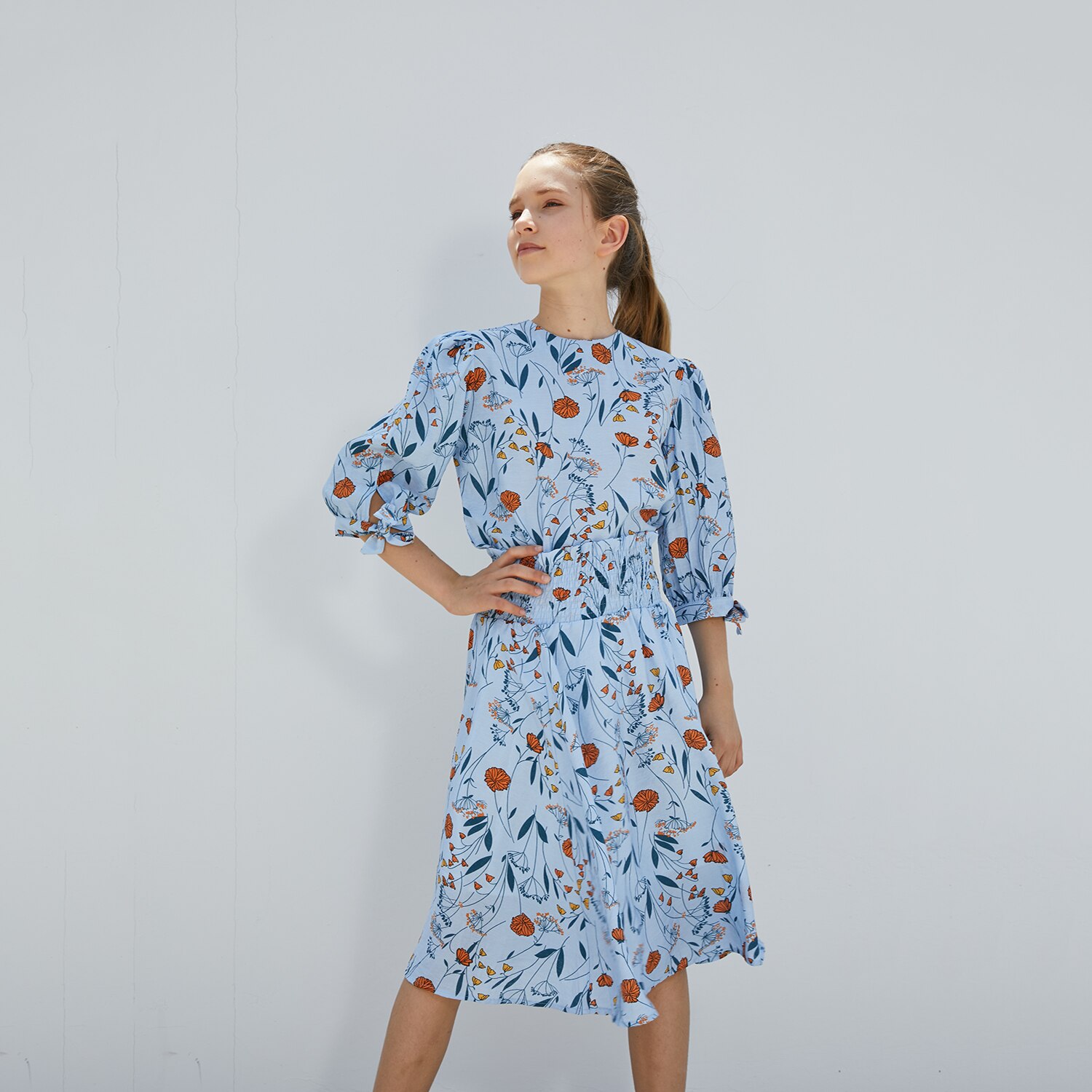 Teen Girls Floral Summer Clothes Set 2022 Big Girl Top Skirt with Cotton Lining Bow Soft Elastic Waist Sister,#7007