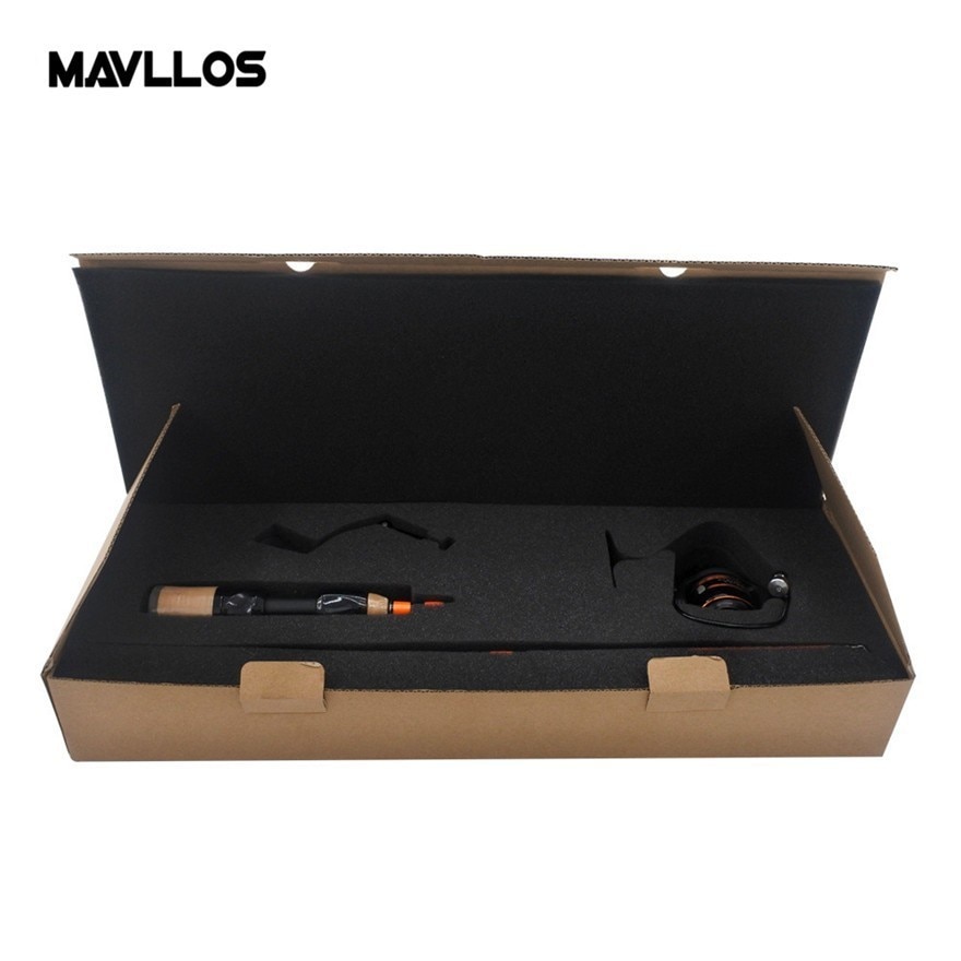 Mavllos Ultralight Ice Fishing Rod Reel Set Combo 8+1 Bearings Fishing Reel 2 Sections 52.5cm Portable Winter Fishing Tackle