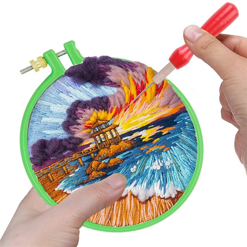 Kit De Manualidades - Calcetín De Fieltro Bordado Con Gatitos, Multicolor, 18 Pulgadas, Incluye Materiales