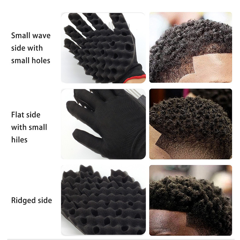 Peluquería para hombres, trenzador de pelo, guantes de esponja torcidos, estilismo africano, tenedor, peine, rizos de pelo, espuma para salón, herramientas de peluquería
