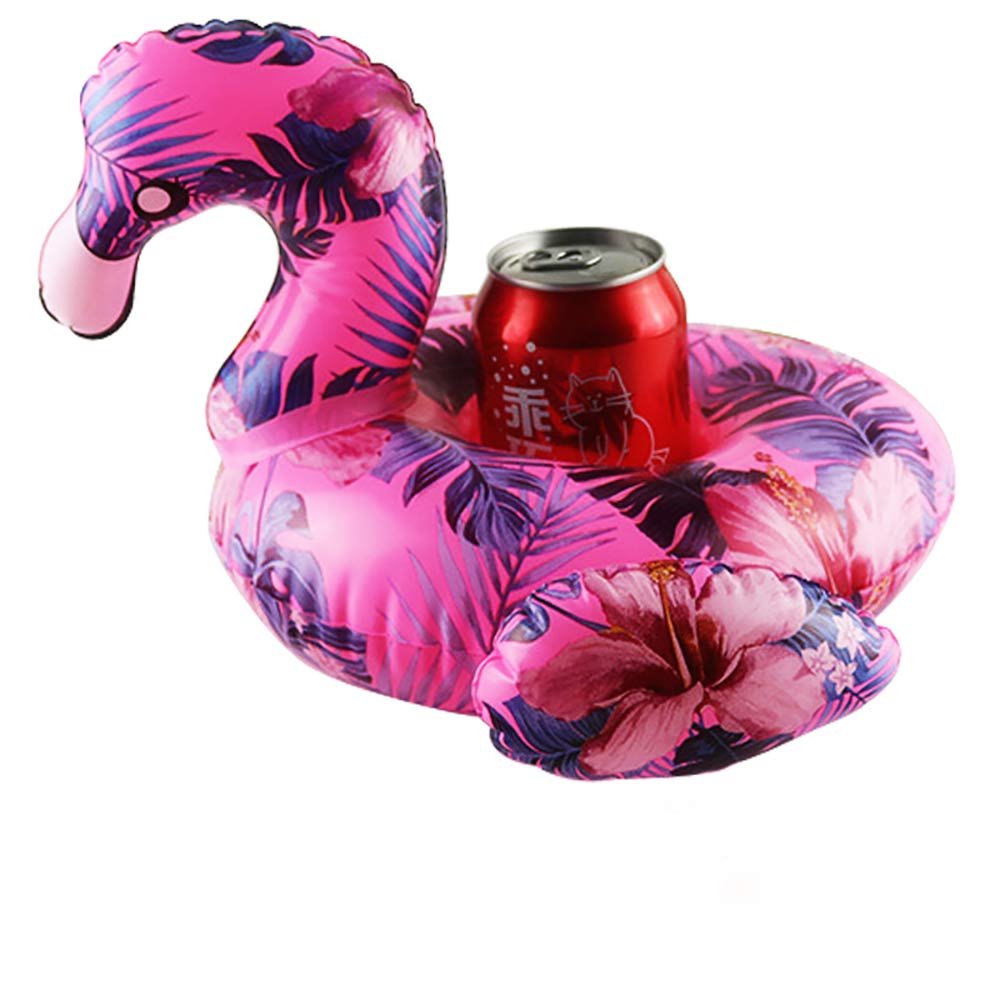 Portavasos inflable con forma de flamenco y unicornio para natación, soporte para bebidas, Flotador para piscina, juguete de baño, decoración para , posavasos para Bar: Pattern flamingo