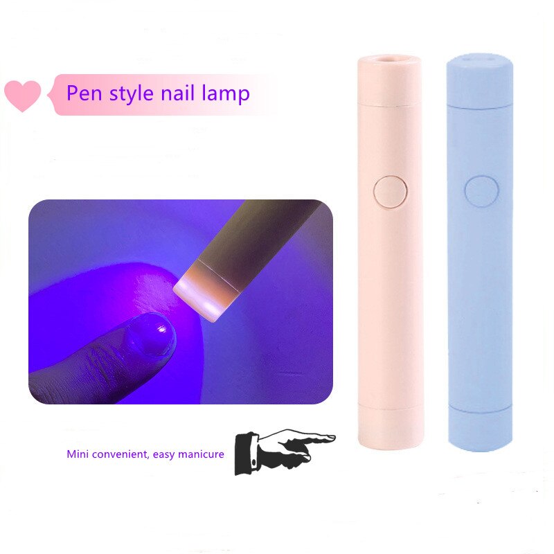 Mini batteri opbevaring neglelampe usb bærbar lommelygte pen type led lysterapi maskine ultraviolet negle bagelampe