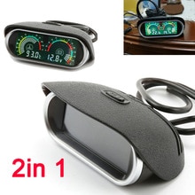 2 in 1 12v/24v lcd bil digital horisontell mätare vattentempmätare voltmätare spänningsmätare med temperatursensor