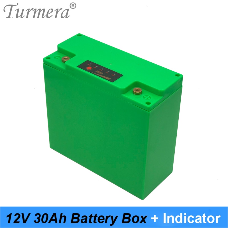 Caja de almacenamiento de batería Turmera 12V 30Ah con indicador de capacidad construir 48 piezas 18650 batería para fuente de alimentación ininterrumpida 12V