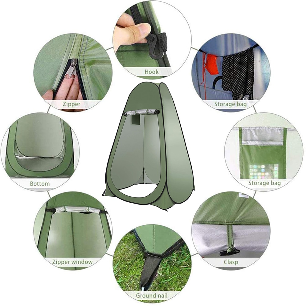 Privacy Pop Up Tent Shower Toilet Tent Portable Room Shelter Canopy Sunshade For One Person Dressing Camping Convenient Tent
