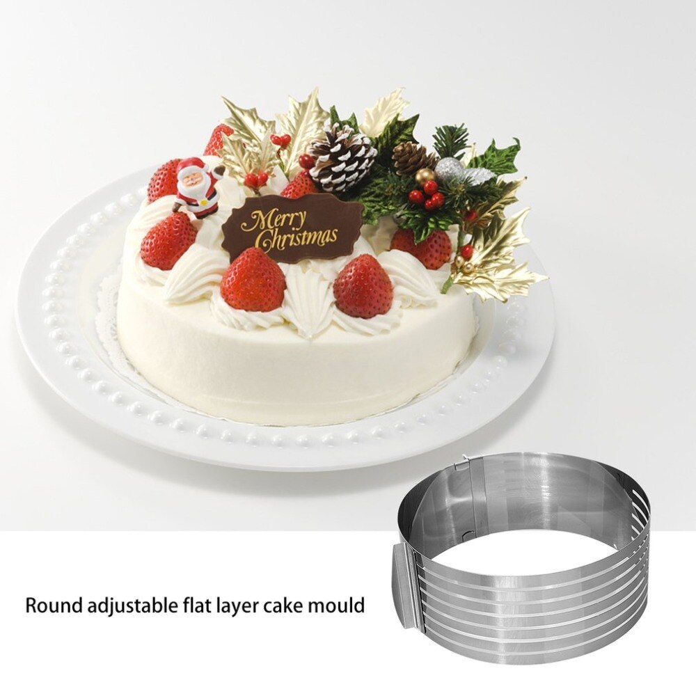 Mold Cake Ring Cake Slicer Rvs Cakevorm Verstelbare Intrekbare Circulaire Cakevorm Gelaagde Bakken Tool Kit