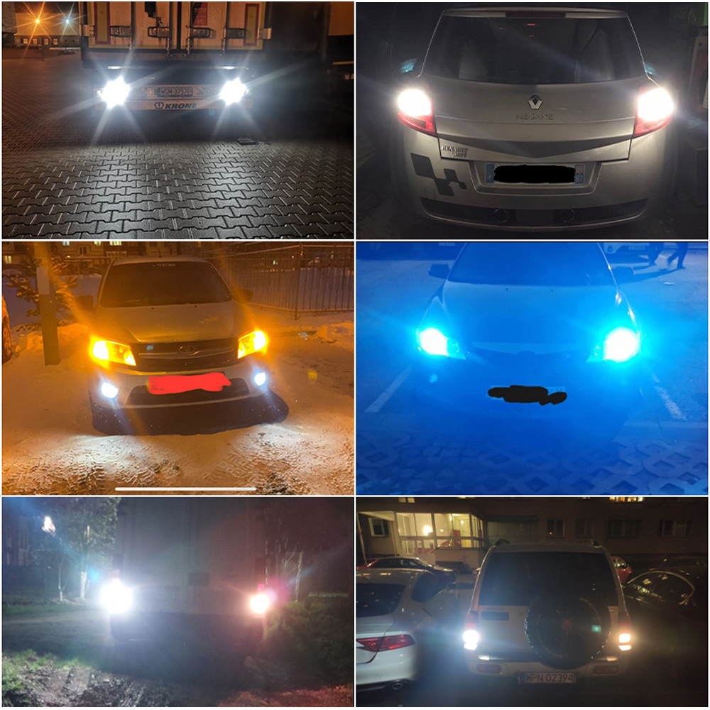 2 uds coche LED 1156 BA15S P21W BAU15S PY21W 1157 BAY15D 7443 bombillas LED 144SMD CanBus lámpara luz de señal de giro inverso