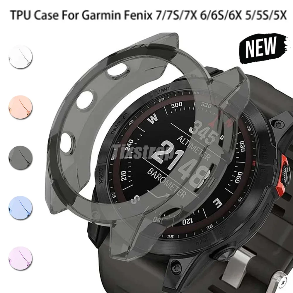 Transparante TPU Case voor Garmin Fenix 6 6S 6X Pro 7 7S 7X Pro 5 5S 5X Plus Zachte Beschermhoes voor Garmin horloge Slim Cover
