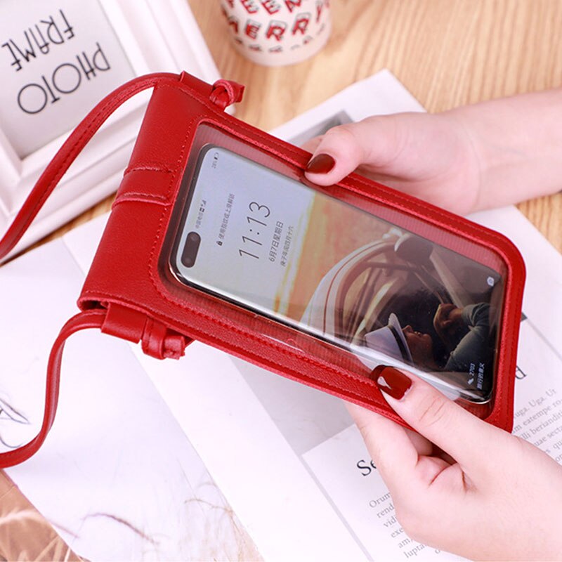 PU Crossbody praktisch tasche mädchen Brieftasche Tasche Touchscreen praktisch Geldbörse Tasche Smartphone Schulter Riemen Handtasche Wasserdicht