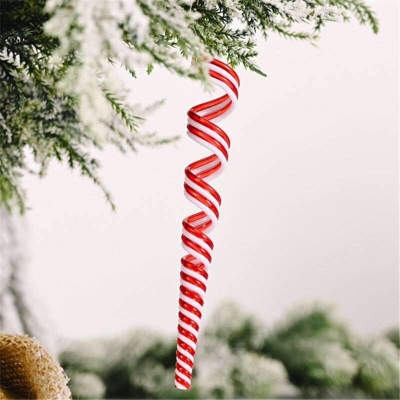 Christmas Decorations Red And White Candy Pendant Plastic Lollipop Hanging Simulated Candy Имитация конфет: C Style