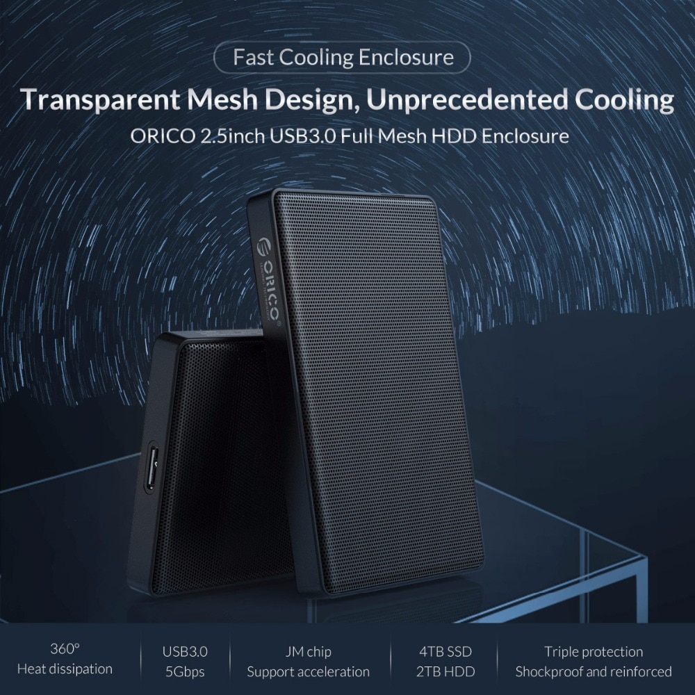 ORICO 2,5 pulgadas SATA a USB 3,1 3,0 tipo C HDD SSD caso 2 4 TB Disco Duro caja de disco duro HDD externo recinto para Samsung Seagate SSD