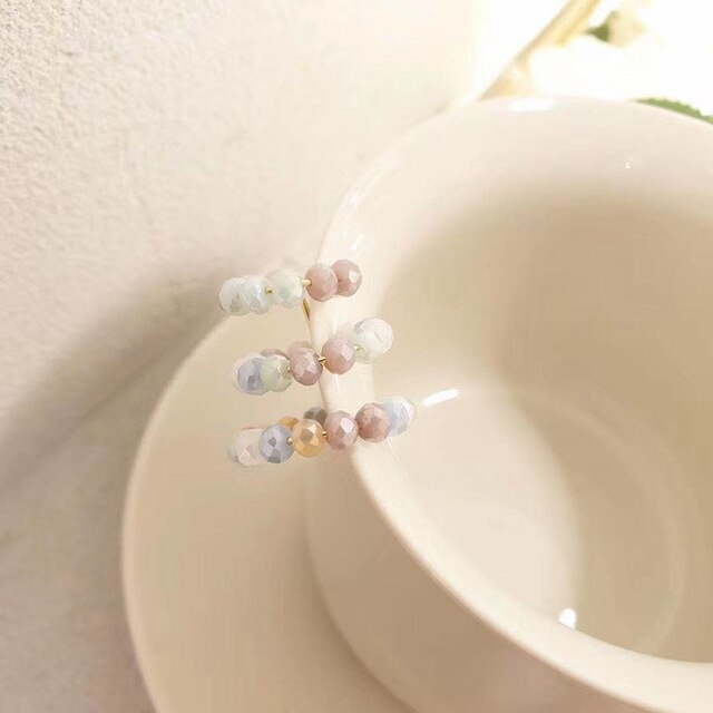 Perler øre manchet bohemia stabelbare c formede små øre manchetter klip øreringe til kvinder bryllup uden piercing statement: Farverigt klip 1pc