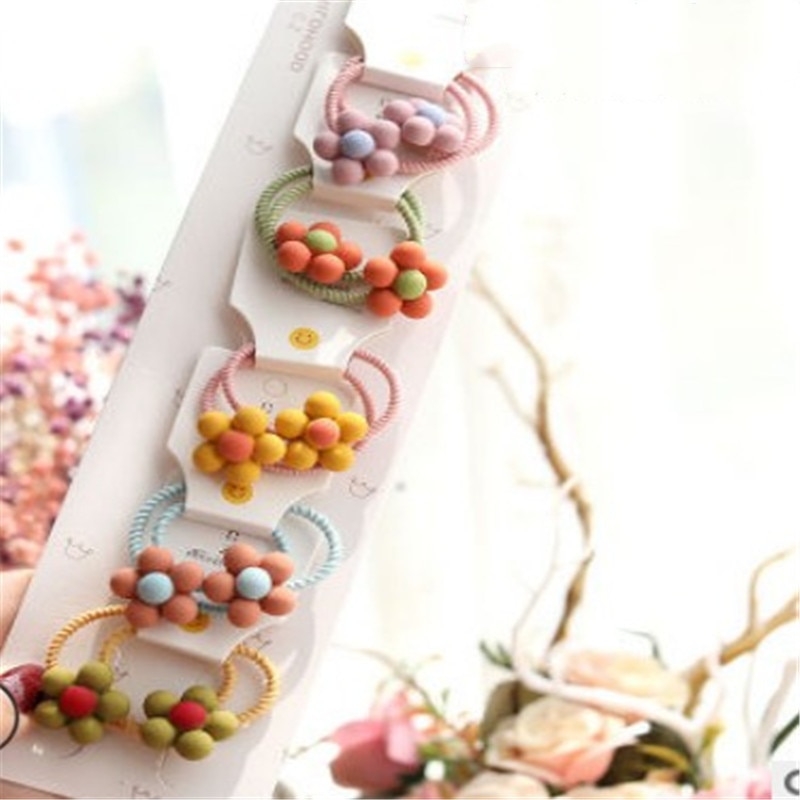 5PCS Lovely Flower Princess Headwear Baby Headdress Girls Hair Accessories Kids Elastic Hair Bands Children Hair Ropes: A