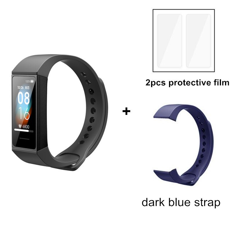 Xiaomi-pulsera inteligente Redmi Band Original, brazalete de Fitness con pantalla táctil a Color de 1,08 pulgadas, Control del ritmo cardíaco y de la música: add dark blue strap