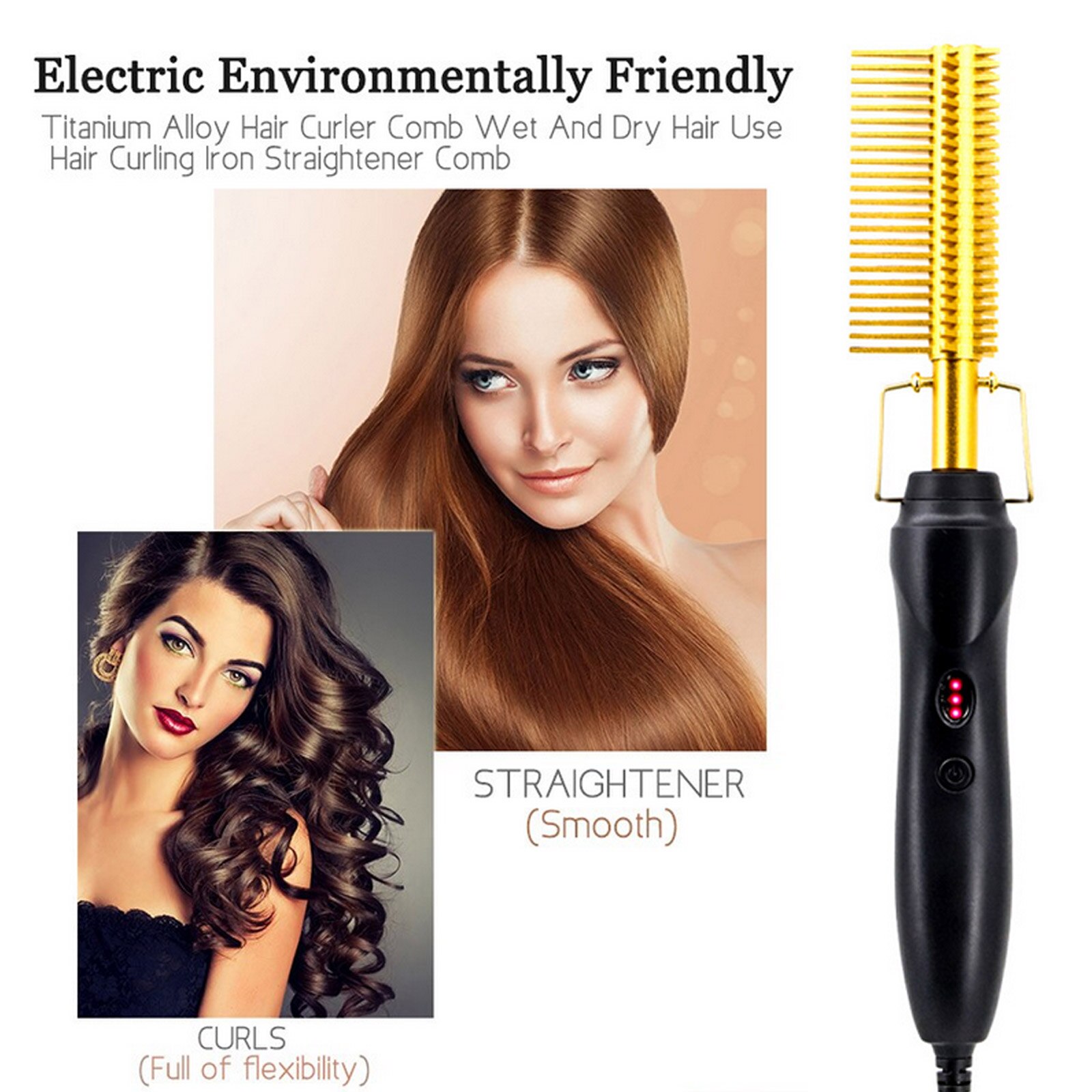 2 in 1 Electric Star-Shaped Hair Straightener Curl... – Grandado