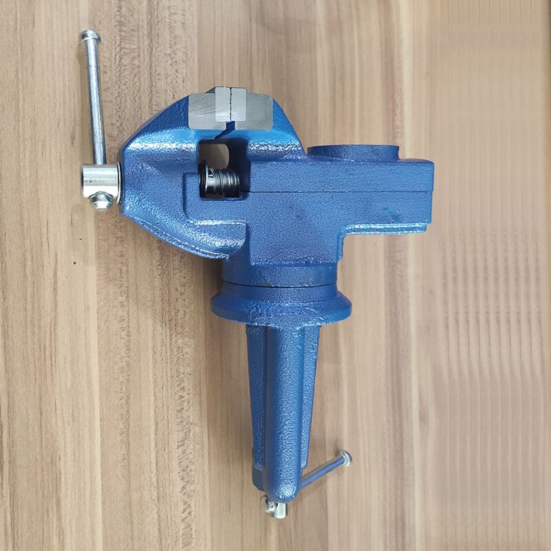 Bench Vise Jaw Width 80mm 360 Degree Swivel Cast Iron Tabletop Vice Multifunctional Heavy Clamp Non-slip Rubber Pad Accessories: 80mm Blue