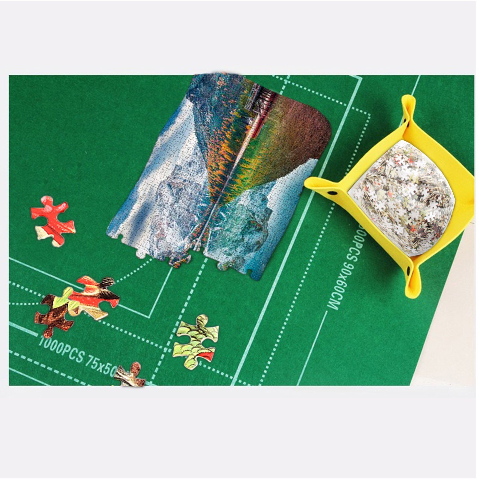 40# Jigsaw Puzzle Roll Mat Puzzle Storage Puzzle Saver, Environmental Friendly Material, Store Jigsaw Puzzles Up To 1,500 Pieces