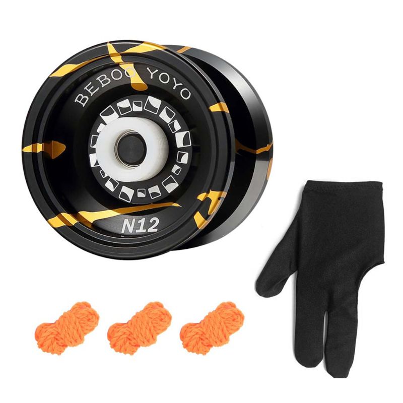 Metalen Yoyo + Handschoen + 3 Strings Jojo Set Klassieke Speelgoed Kinderen Speelgoed 97BC