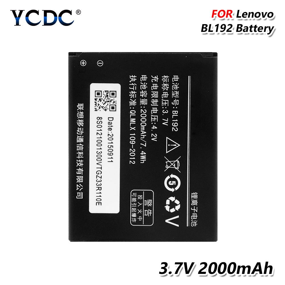 BL192-Batería de repuesto para teléfono móvil pila recargable de 3,7 V y 2000mAh para Lenovo A328, A328T, A526, A750, A529, A560, A680, A590