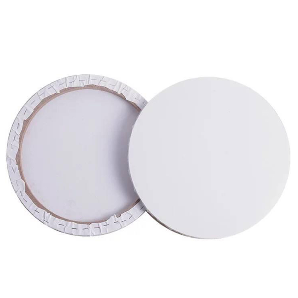 20/30/40cm Wooden Painting Frame Round Canvas Boards DIY Painting Stretched Blank Cotton Canvas Panels: Blue