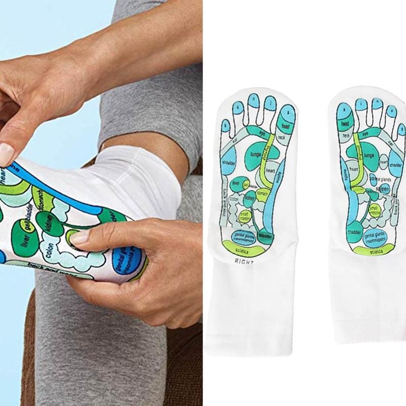 Acupressure Socks Physiotherapy Massage Relieve Tired Feet Reflexology Socks Foot Point Socks Full English Illustration