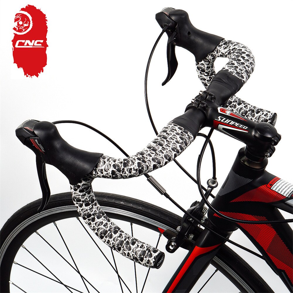 Cinta de manillar de calavera CNC para bicicleta de carretera, correa de engranaje Fixie de 2350mm, cinta de envoltura de bicicleta de PU EVA