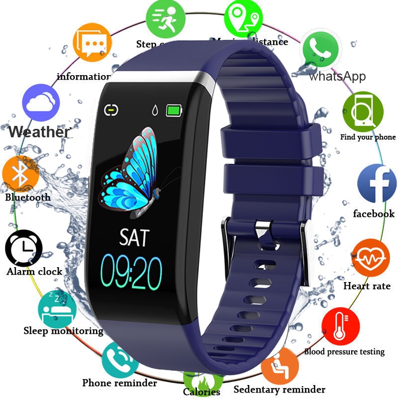 Fitness Bracelet Blood Pressure Pedometer Waterproof Smart Band Heart Rate Monitor Fitness Tracker Watch Men Women Sport Clock