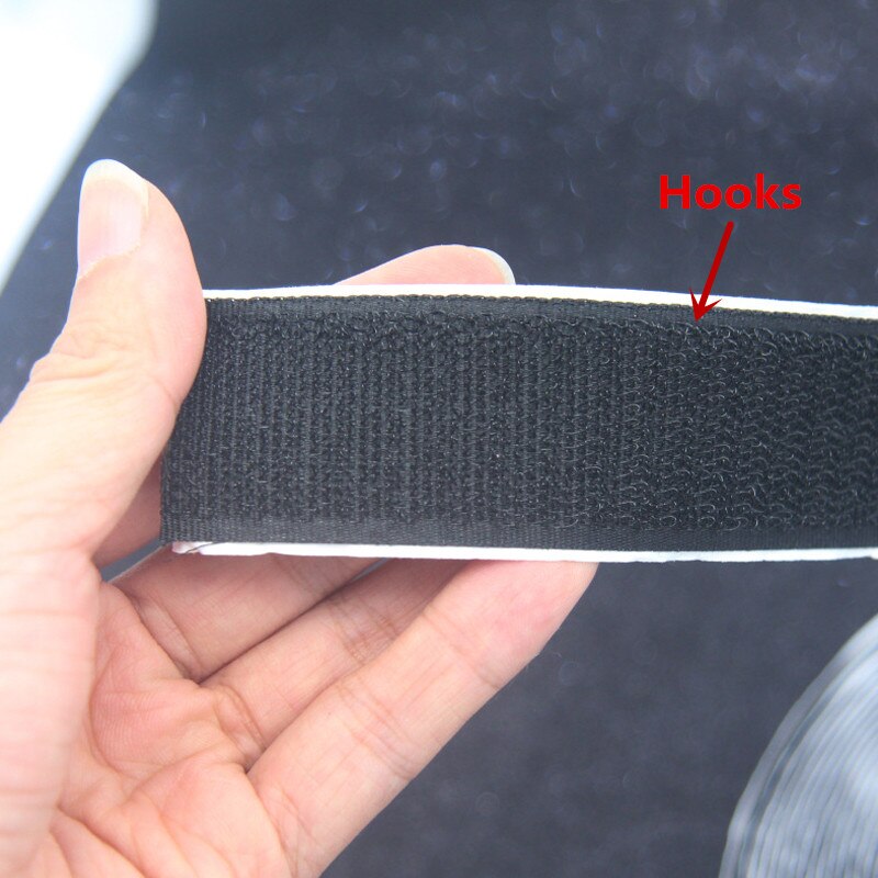 3Meters/pair Hooks and Loops Fastener Nylon Magic Tape Black Cloth Self Adhesive Strips DIY Home/Car Accessories Supplies