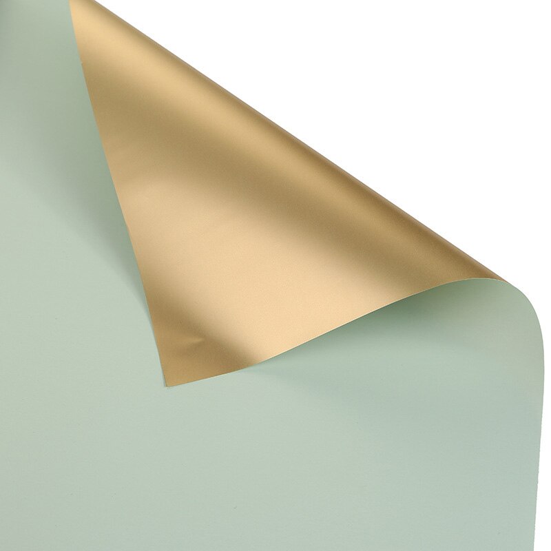 5pcs/set 58*58cm luxury turn gold flower wrapping paper waterproof paper DIY wrapping wedding decoration: Cyan-blue
