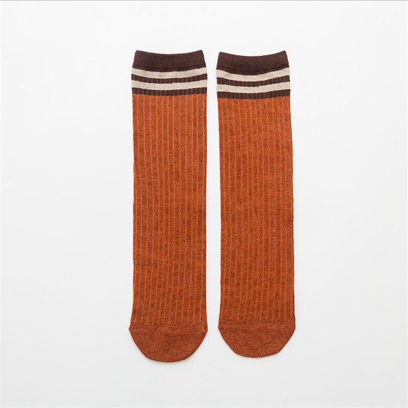Autumn And Winter Pile of Socks Cotton Tube Female Socks Japanese Striped Breathable Wweat-absorbent ladies Socks: 7
