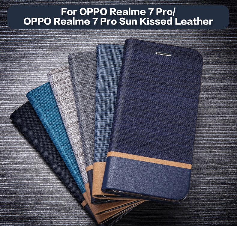 Pu leren portemonnee hoesje voor oppo realme 7 pro telefoonhoesje voor oppo realme 7 pro zongekust leren hoesje zachte siliconen achterkant