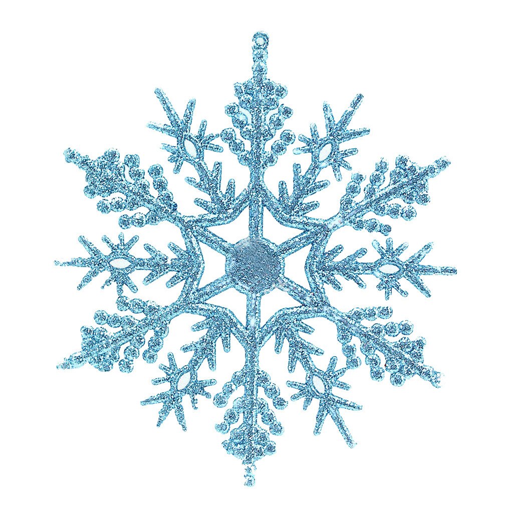10Pcs Glitter Snowflake Christmas Ornaments Xmas Tree Hanging Decoration 10cm Christmas Decoration boże narodzenie: Light Blue