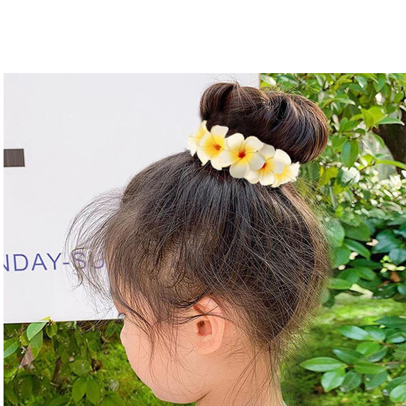 Bandeau de cheveux pour filles, couronne de fleurs PlumBR, bandeau magique pour chignon, frangipanier, guirxiété de cheveux, mariage, 11 couleurs, , 2 pièces