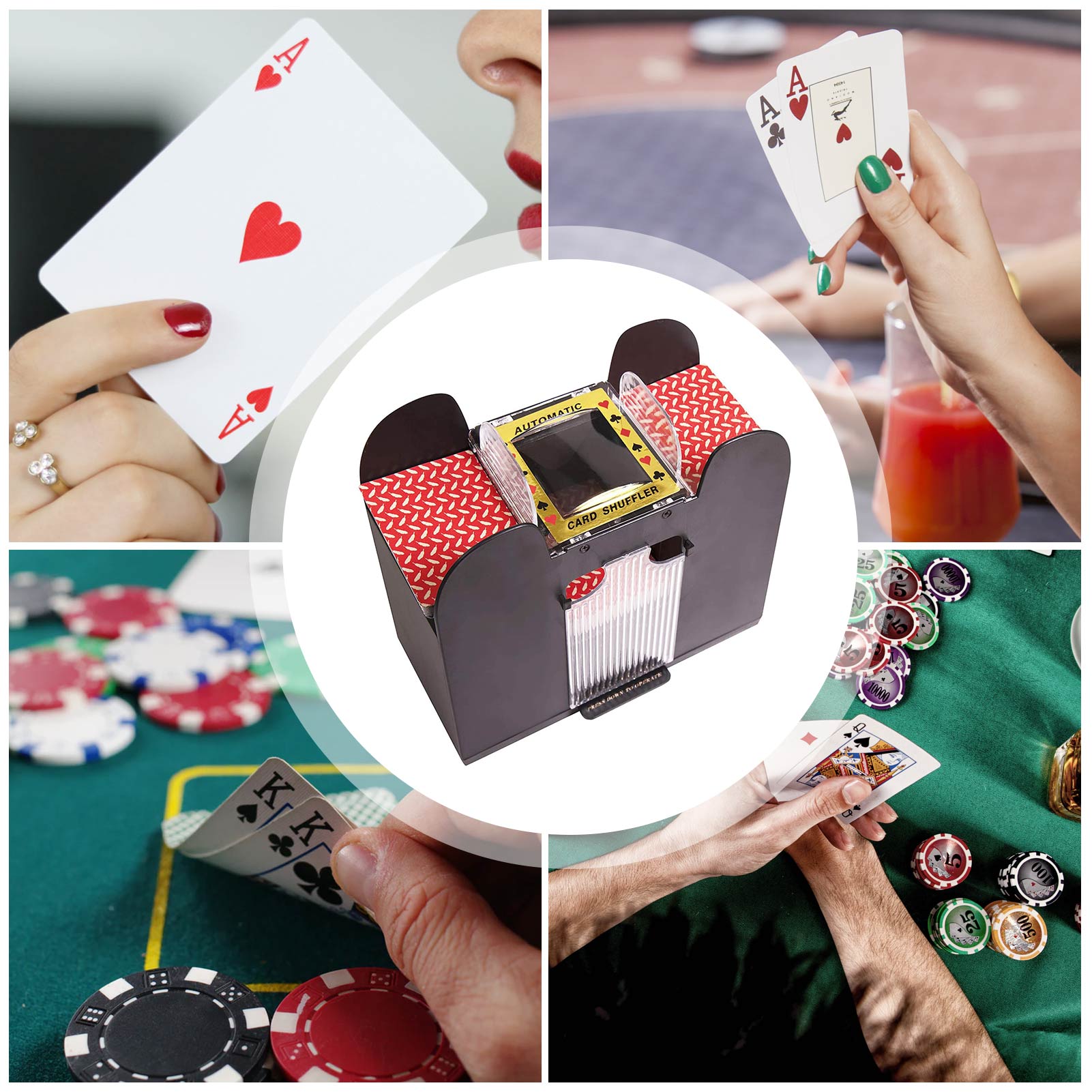 Automatic Poker Shuffler Machine Board Game Poker Playing Cards Electric Automatic Shuffler Poker Playing Tool