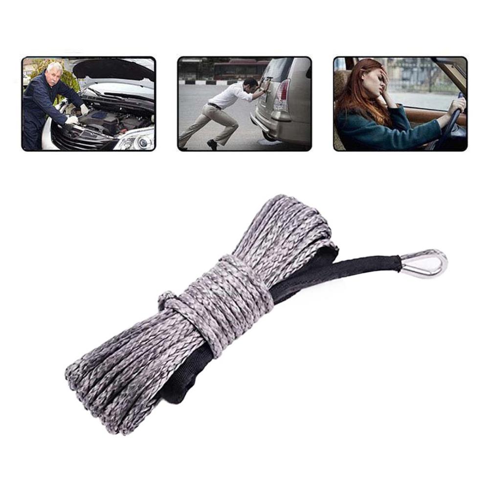 7700 lbs elektrisk spil reb nylon reb høj styrke fiber reb 6 mmx 15m bil slæbetov slæbebånd