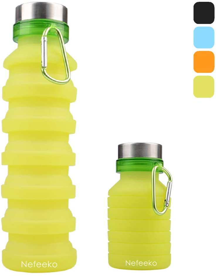 550 Ml Draagbare Siliconen Waterfles Intrekbare Vouwen Koffie Fles E Outdoor Reizen Tool Inklapbare Sport Flessen: Yellow