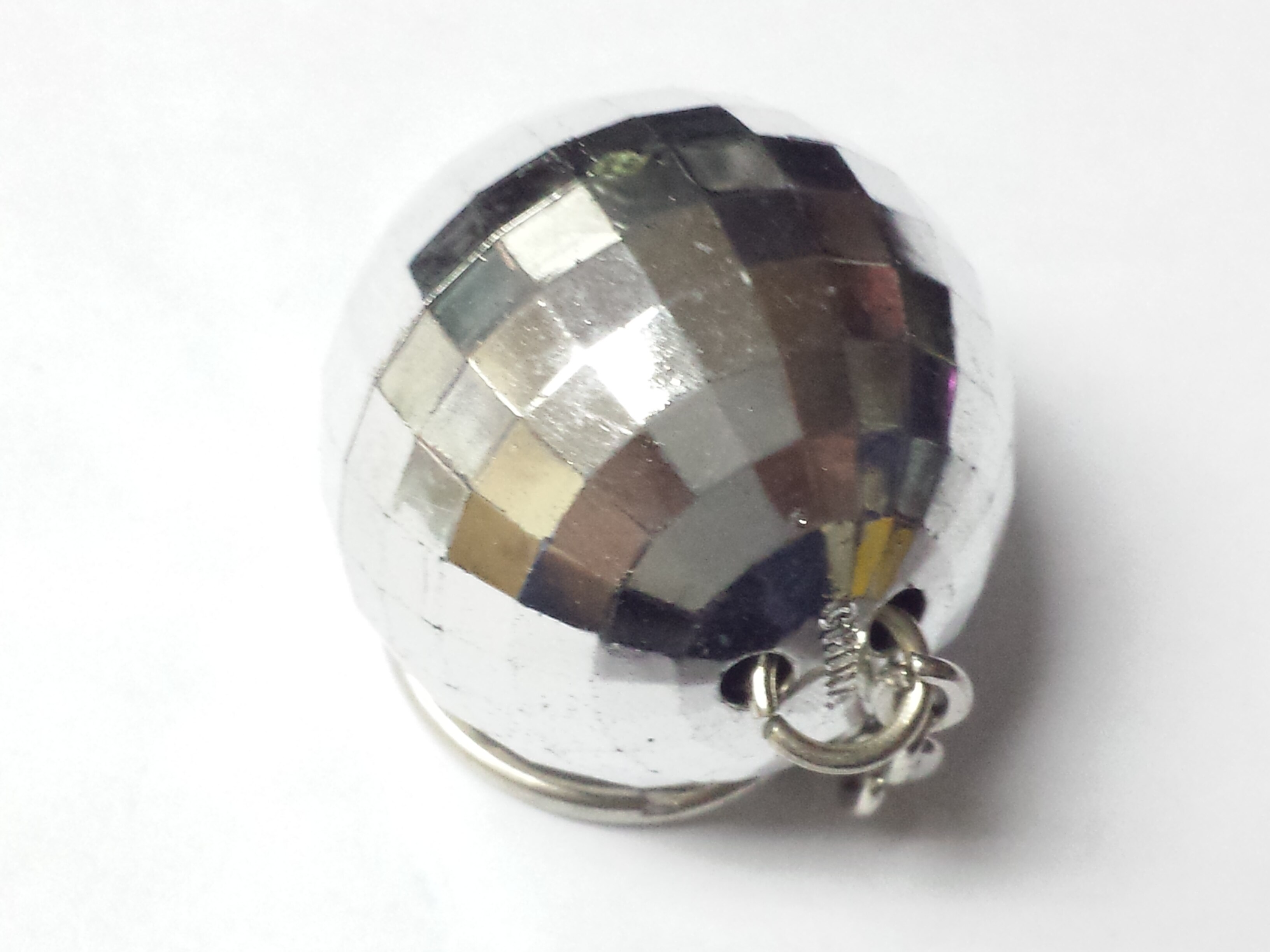 6pcs Plastic silver deco disco Ball 31mm with keychain VINTAGE Charms chain Retro Party Birthday Pinata Game Prize